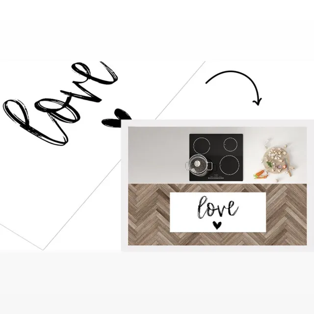 KitchenYeah Keukenloper - Loper keuken - Love - Quotes - Spreuken - Keukenloper vinyl Multicolor