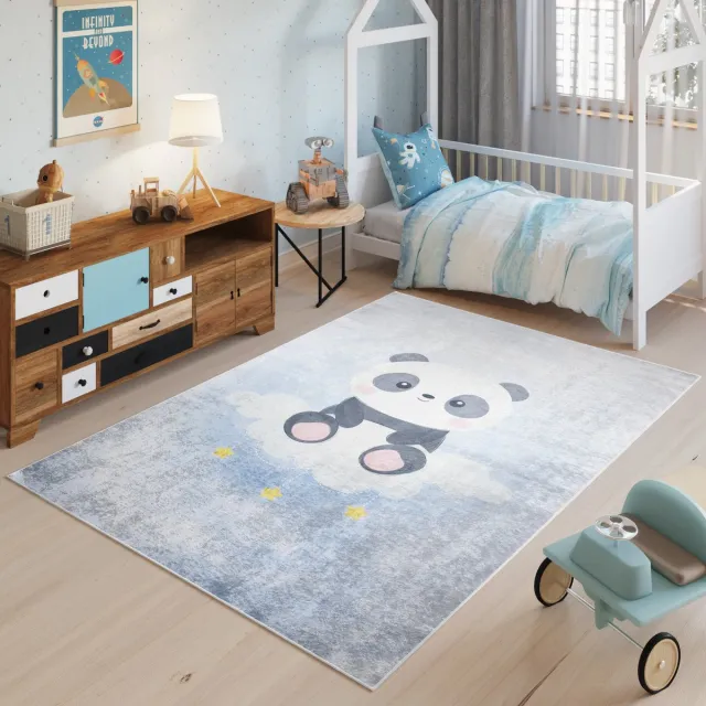 Tapiso Emma Vloerkleed Kinderkamer Babykamer Kleed Kindervloerkleed- 140x200 Blauw