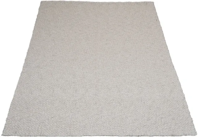 Veer Carpets Vloerkleed Adige Sand - Handgeknoopt Wollen Design Vloerkleed in Scandinavische / Japandi Stijl Wit