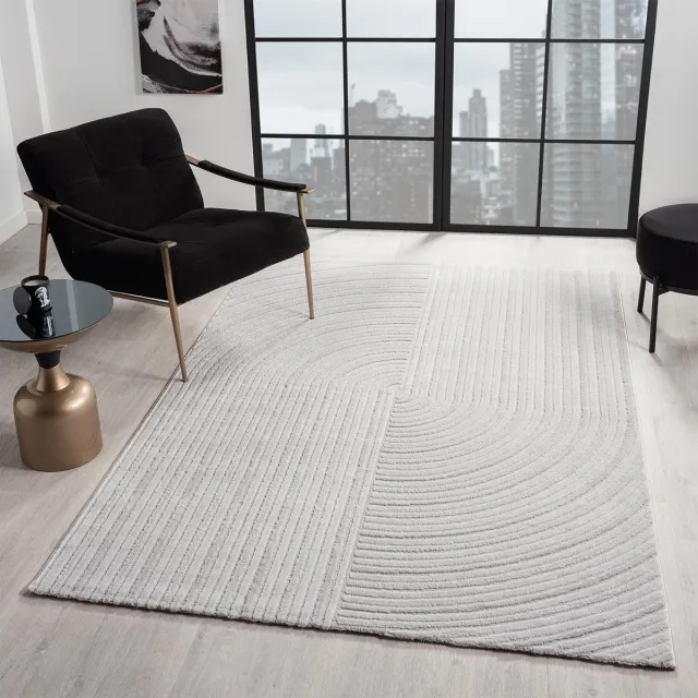 Ibenzoa Luxueus Scandinavisch Regenboog Tapijt voor Woonkamer en Slaapkamer - Grijs 80x150 cm