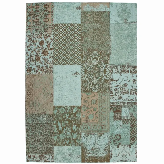 Dutch XXL Retro Vloerkleed | Tapijt | Symphony | Patchwork | Turquoise