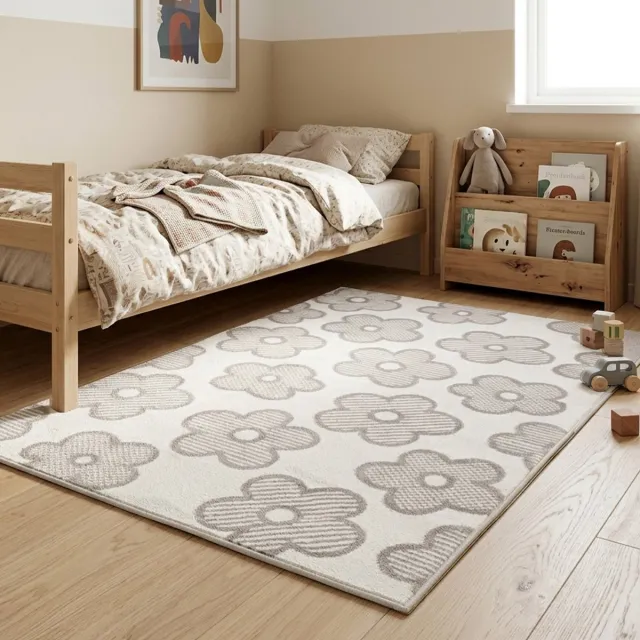 Little Olly Kinderkamer vloerkleed - Bowie Bloem Creme - 140x200cm Crème
