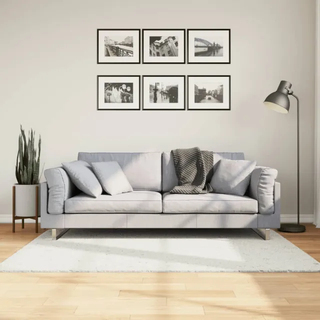 vidaXL Vloerkleed OVIEDO laagpolig 120x120 cm crèmekleurig, foto 2