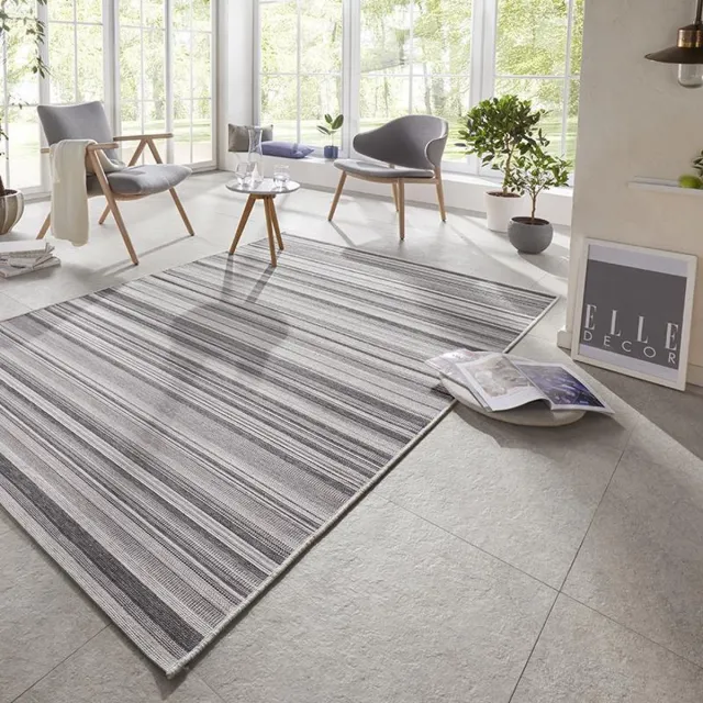 Elle Decoration Binnen & buitenkleed - Calais antraciet/grijs 80x150