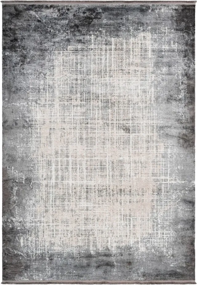 Muratap Luxury Picasso Elysee Laagpolig Velvet Vloerkleed Zilver Grijs