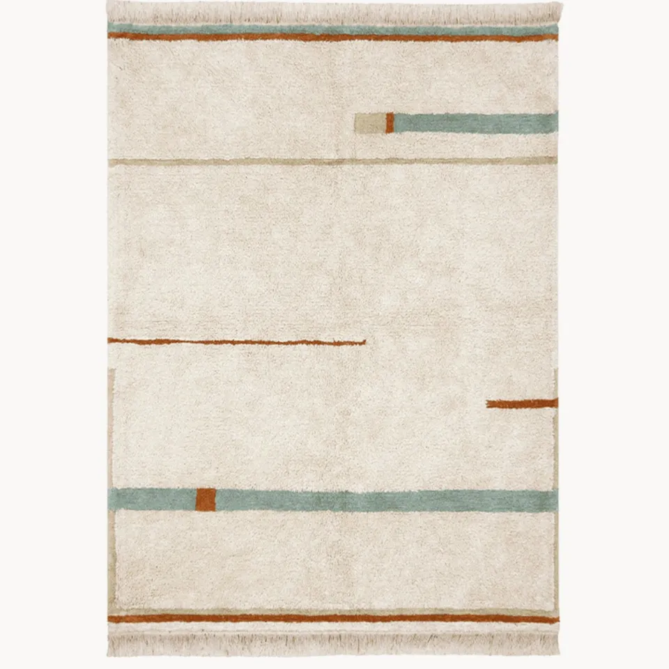 Lorena Canals Eco-City Lanes Vintage Blue - 90 X 130 cm Ivoor; Blauw