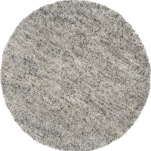 Veer Carpets Vloerkleed Zumba Grey Rond ø160 cm - Hoogpolig Wollen Design Vloerkleed Grijs