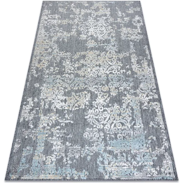 RUGSX Kleden Rugsx Tapijt Structureel SOLE D'3812 Ornament Plat gewev 120x170 cm Grijs