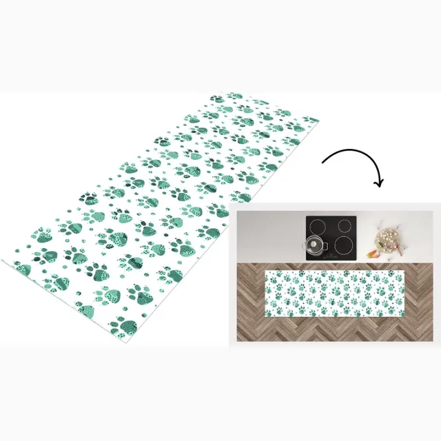 KitchenYeah Keukenloper - Loper keuken - Patroon - Huisdieren - Hond - Dier - 180x60 cm - Keukenloper vinyl Multicolor