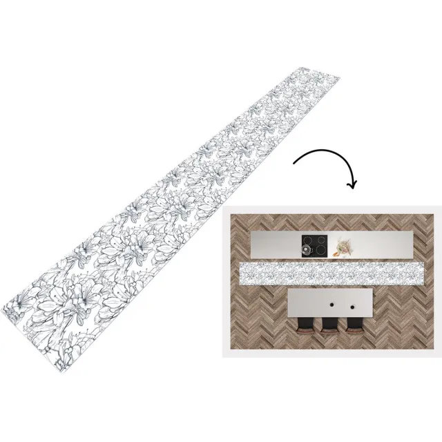 KitchenYeah Keukenloper - Keukenmat - Bloemen - Patroon - Lijn - Keuken vloerkleed Multicolor