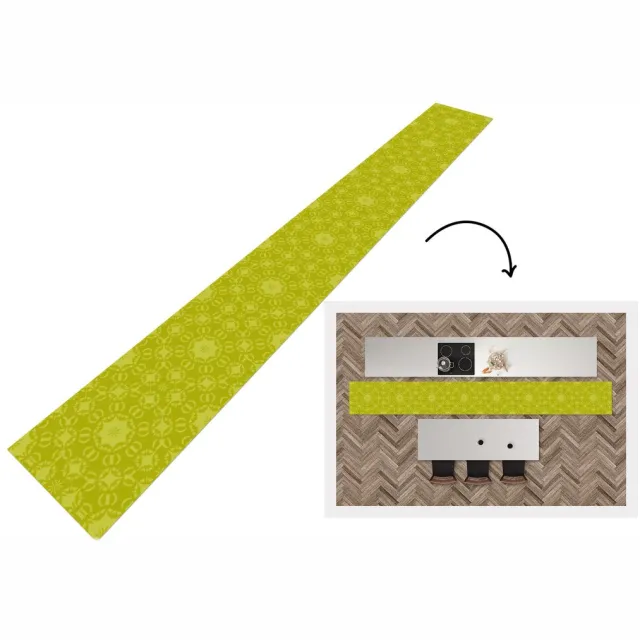 KitchenYeah Keukenloper - Keukenmat - Kompas - Groen - Patronen - Keuken vloerkleed, foto 2