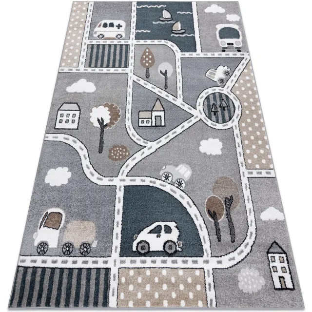 RUGSX Kleden Rugsx Tapijt FUN Strade voor kinderen, straat, stad 120x170 cm Grijs