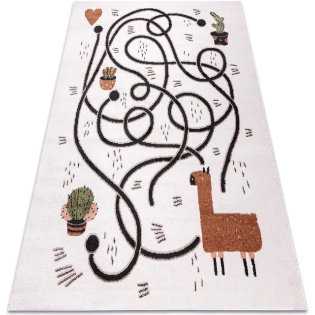 RUGSX Kleden Rugsx Tapijt FUN Game voor kinderen, spel, lama 180x270 cm Beige