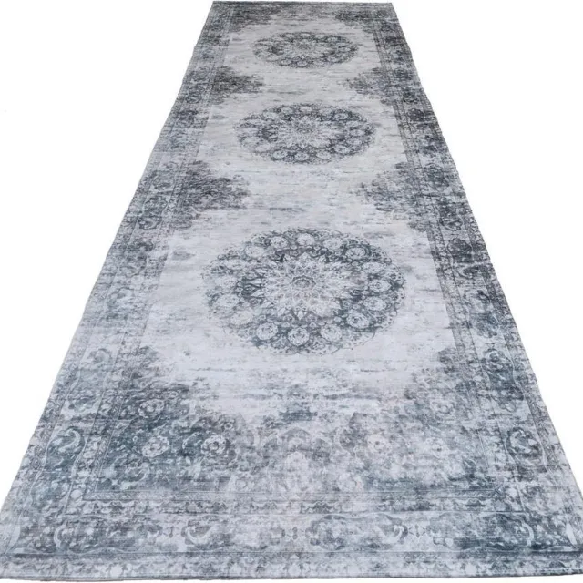Veer Carpets Vloerkleed Viola Antraciet - Vintage Design Vloerkleed met Verweerd Patroon, foto 2