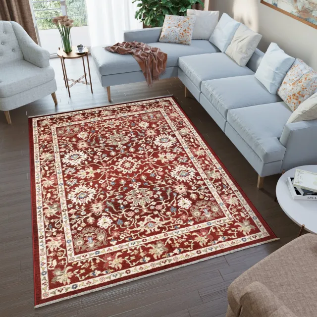 Tapiso Rivoli Vloerkleed Rood Kleed Vintage Oriental Tapijt Maat- 140x200 Rood 5