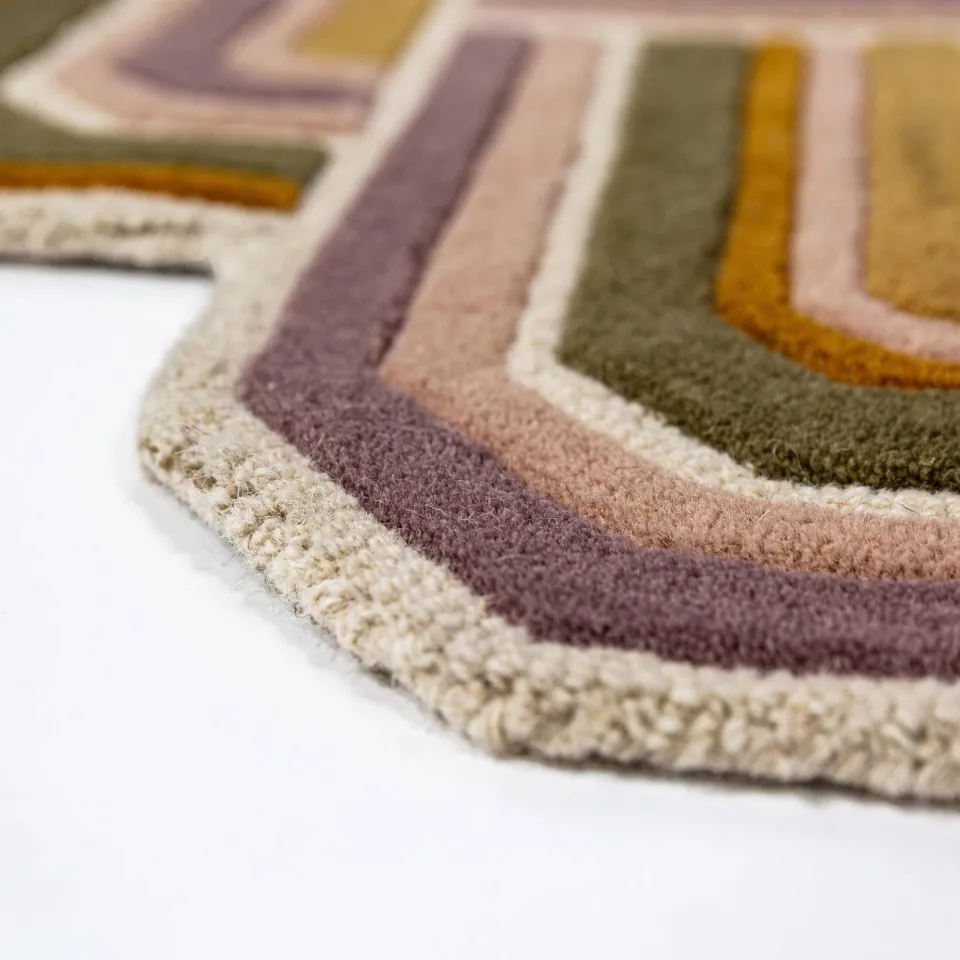Flair Rugs Lattice Shaped wollen vloerkleed meerkleurig lila, foto 3