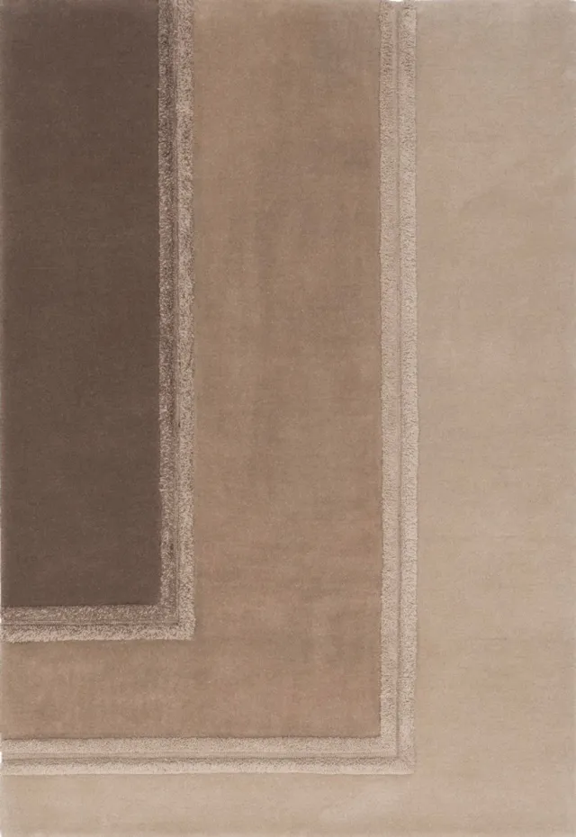Acsento Delos Beige Vloerkleed - 240 x 340 cm - Beige,Taupe - Rechthoekig - Wol - Woonkamer, Eetkamer, Slaapkamer - Geometrisch - Modern, Scandinavisch