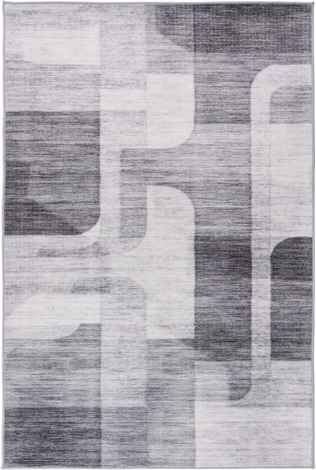 Padiro design laagpolig vloerkleed 200 x 290 cm - lichtgrijs - modern abstract ontwerp - voor vloerverwarming - van polyester