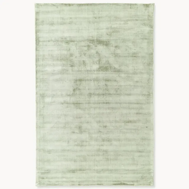 Westwing Collection Handgeweven viscose vloerkleed Jane Lichtgroen