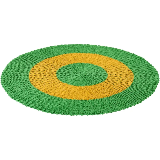 J-Line vloerkleed Gestreept - zeegras - groen/geel