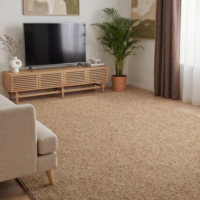 Elle Decoration Rocco vloerkleed in wol-look Rocco/Karamel - 200 x 290 cm - (L) Beige