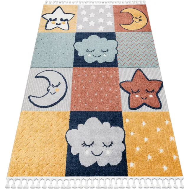 RUGSX Kleden Rugsx Tapijt YOYO GD52 grijs / geel - 80x150 cm