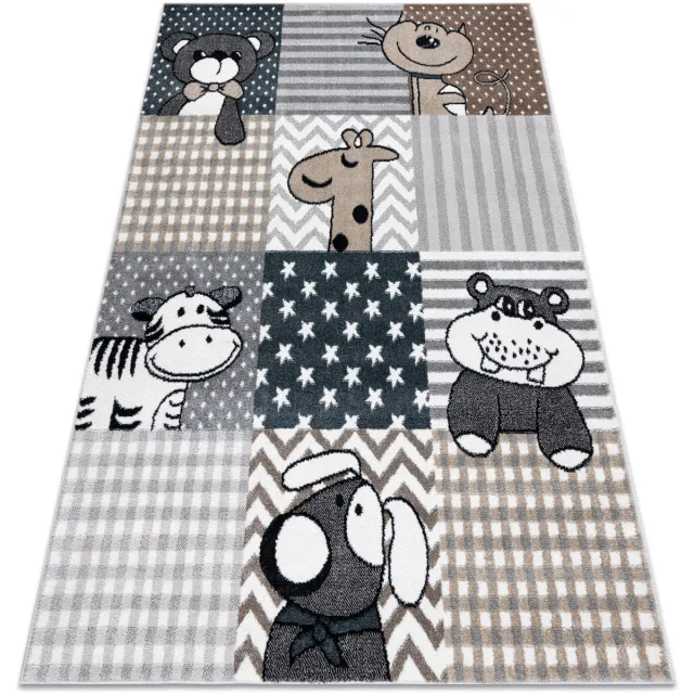 RUGSX Kleden Rugsx Tapijt FUN Pets voor kinderen, dieren grijs 120x170 cm
