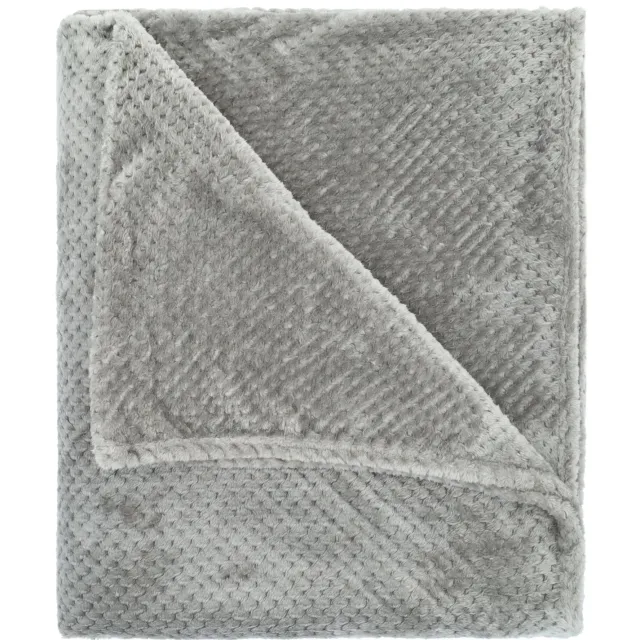 QUVIO Plaid - Fleece deken - 200 x 230 cm Grijs