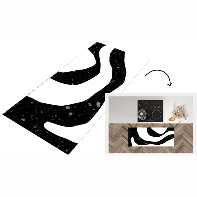 KitchenYeah Keukenloper - Loper keuken - Abstract - Minimalisme - Design - Keukenloper vinyl Multicolor