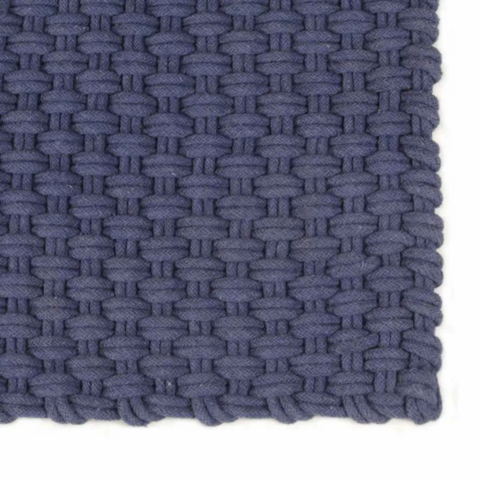 vidaXL Vloerkleed rechthoekig 160x230 cm katoen marineblauw, foto 2