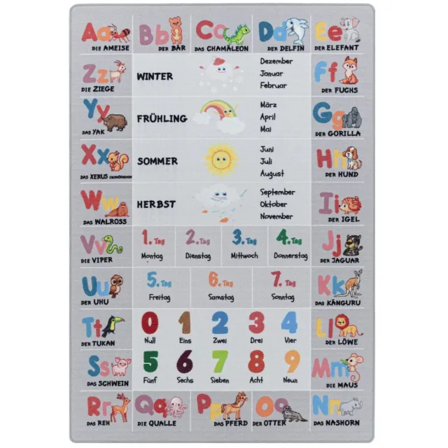Dutch XXL Kindervloerkleed | Tapijt | Play | Alfabet | Grijs