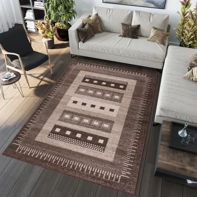 Tapiso Sari Vloerkleed Tapijten Slaapkamer Karpet bruin donker 2, foto 7