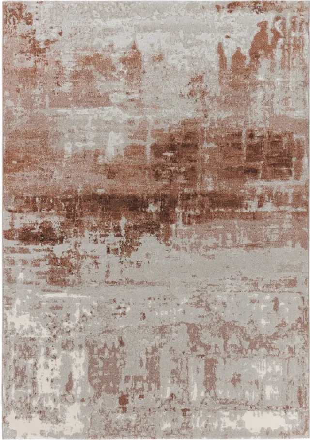 OSTA Patina – Vloerkleed – geweven – polyester – duurzaam – modern - vintage - bruin/grijs - 240x330 Grijs; Rood