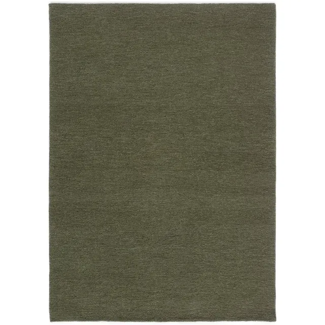 Lino Sera Wollen Vloerkleed Green 170x240cm - Groen Vlakgeweven Handgesponnen Wollen Tapijt voor woonkamer, eetkamer, slaapkamer - 2,5 kg/m² - Natuurlijk Luxe Tapijt