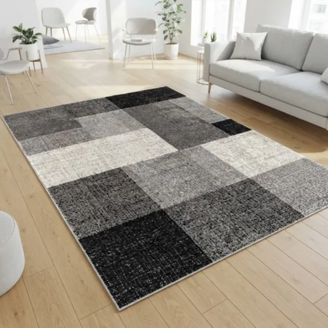 TapisTrend Designer tapijt Grijs 240x330 cm Modern vloerkleed met grote rechthoekige blokken en een patchwork-effect voor de woonkamer, slaapkamer en eetkamer