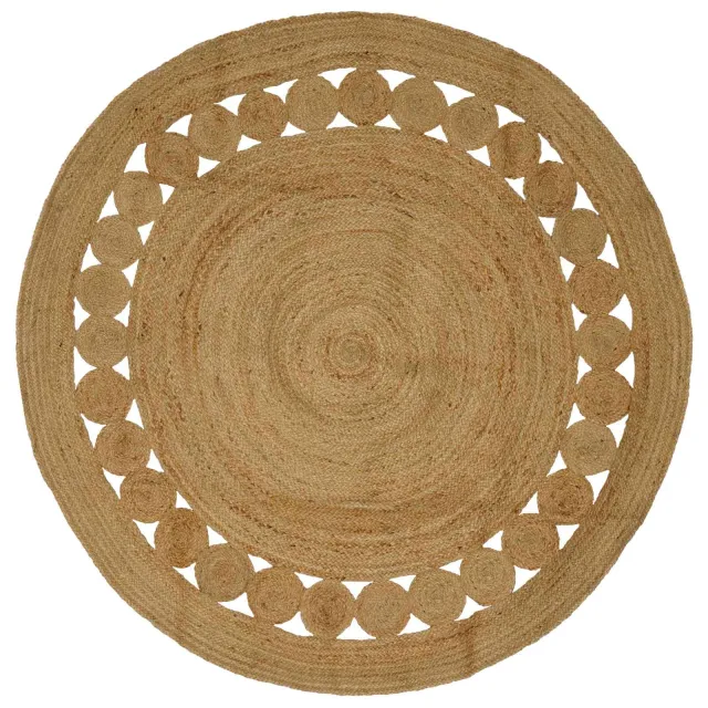 vidaXL Vloerkleden Naturel Ø 210 cm Jute Bruin