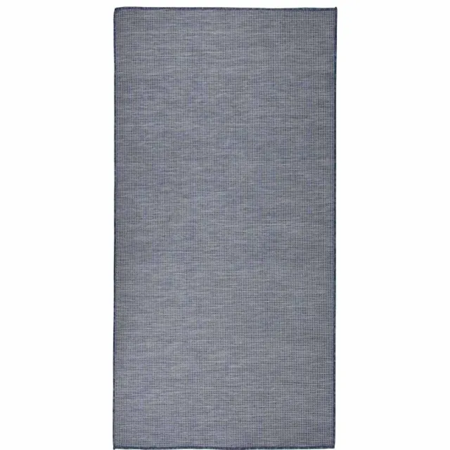 vidaXL Buitenkleed platgeweven 100x200 cm blauw