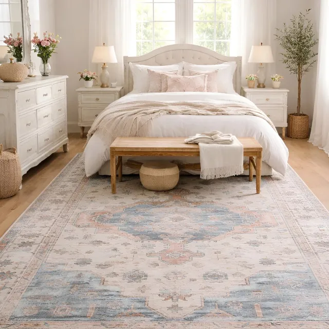 Lavandoux Vloerkleed - Chtouka - Blauw en Beige - 120 x 180 cm Multi