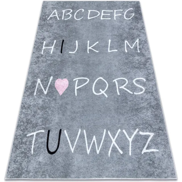 RUGSX Kleden Rugsx JUNIOR 52106.801 tapijt wasbaar Alfabet voor kinde 160x220 cm Grijs