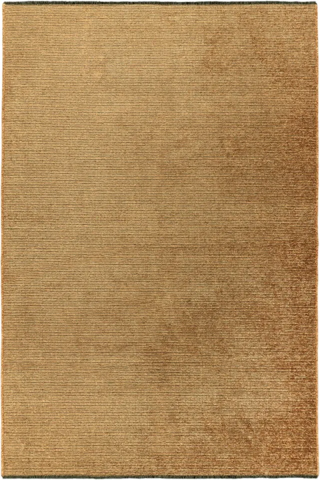 Padiro stijlvol laagpolig vloerkleed 200 x 290 cm - oker - modern effen ontwerp - voor binnen en buiten - van polyester en katoen