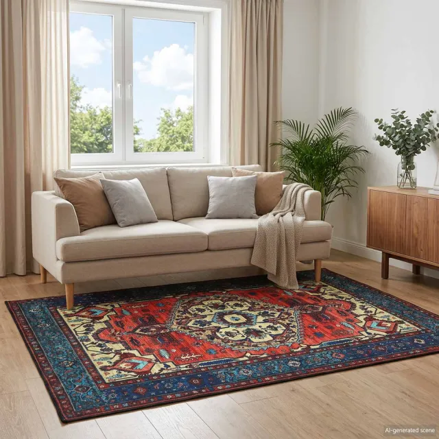 vidaXL Vloerkleed ORIZ Rood 120 x 170 cm 100% polyester, foto 2