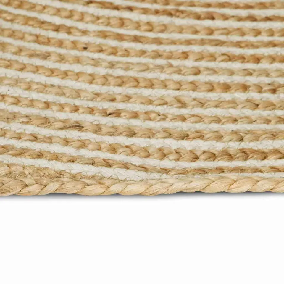 vidaXL Gebied Tapijt Natuurlijk en Wit 80 x 200 cm Jute, foto 3