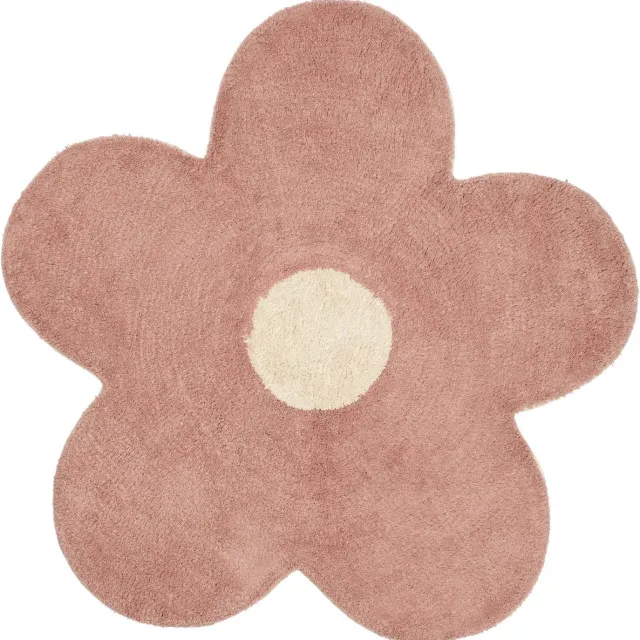 Prénatal Vloerkleed Kinderkamer of Babykamer - Bloem - Kleed Slaapkamer - Pink - Ø 95cm Roze