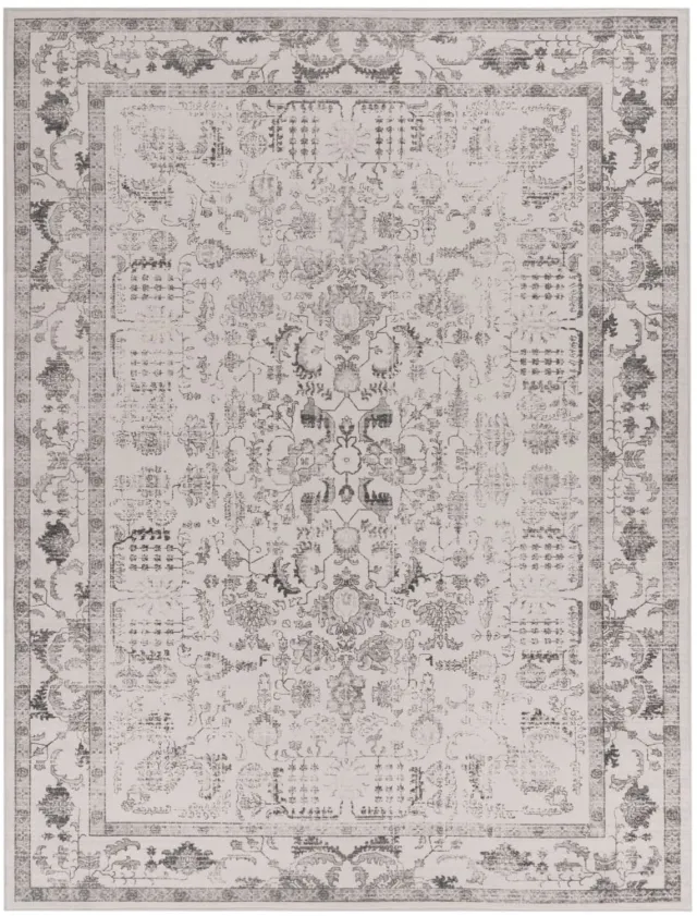 TT Home Vloerkleed - Vintage - Wasbaar - Zilver - 80 x 300 cm grau