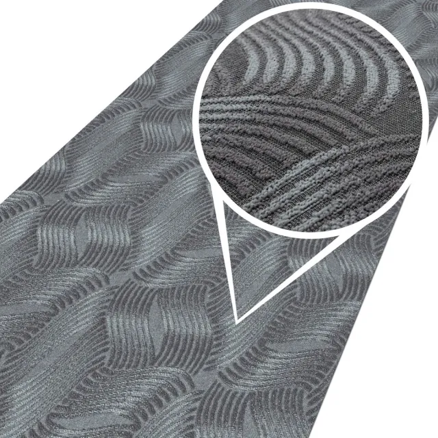 ANRO Tapijtloper Julianna Grijs 140x100cm – Velours Gangloper Antislip Keukenloper Hal Op Maat