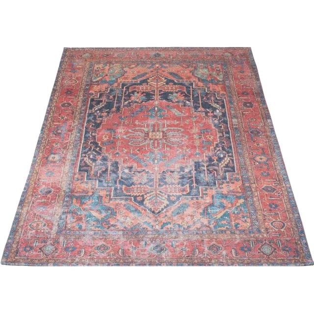 Veer Carpets Vloerkleed Heris Red 01 - Laagpolig Vloerkleed – Vintage / Klassiek Design Rood