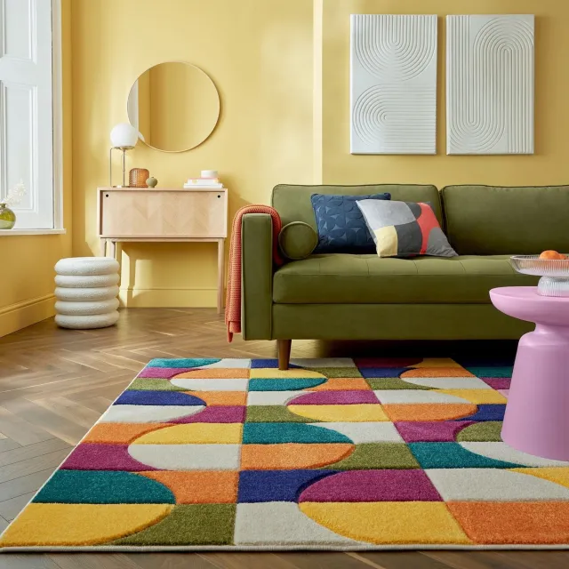 flycarpets Kleurrijk Vloerkleed - Chacha - Laagpolig - Abstract - Multi