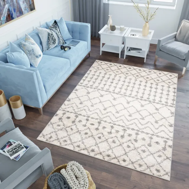 Tapiso Delhi Vloerkleed Ethno Grijs Beige Tapijt Grijs Beige 2