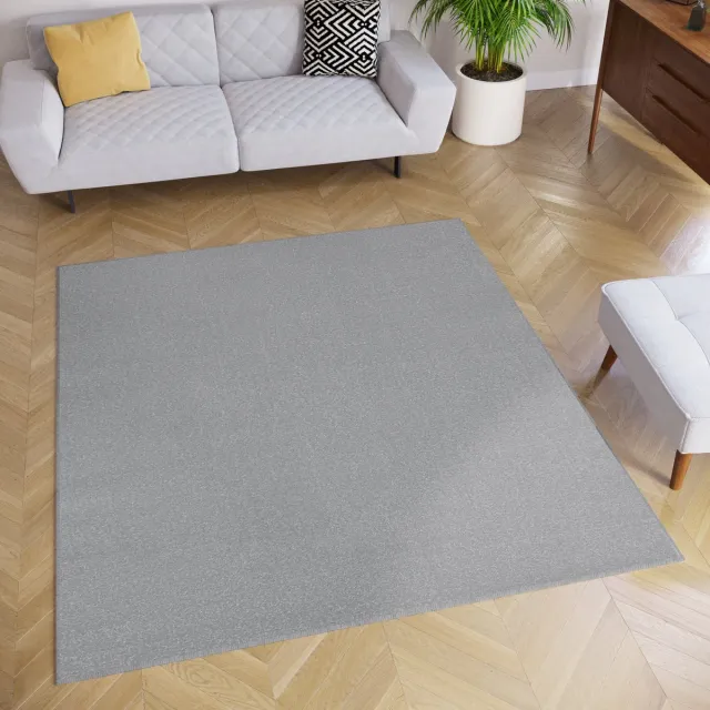 Tapiso Mono Square Vloerkleed Laagpolig Grijs Vierkant Tapijt Grijs 1