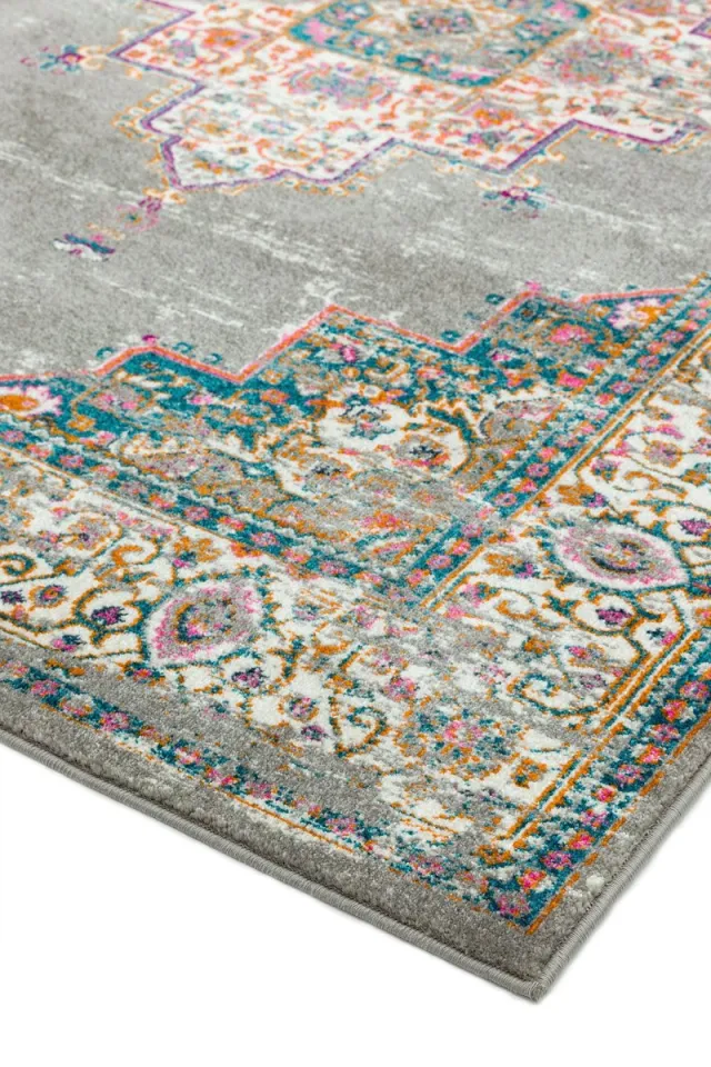 Eazy Living Easy Living - colt-medallion-grey Vloerkleed - Rechthoek - Laagpolig,Vintage Tapijt - Klassiek - Meerkleurig